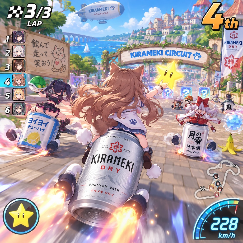 レースゲームの小さな女の子