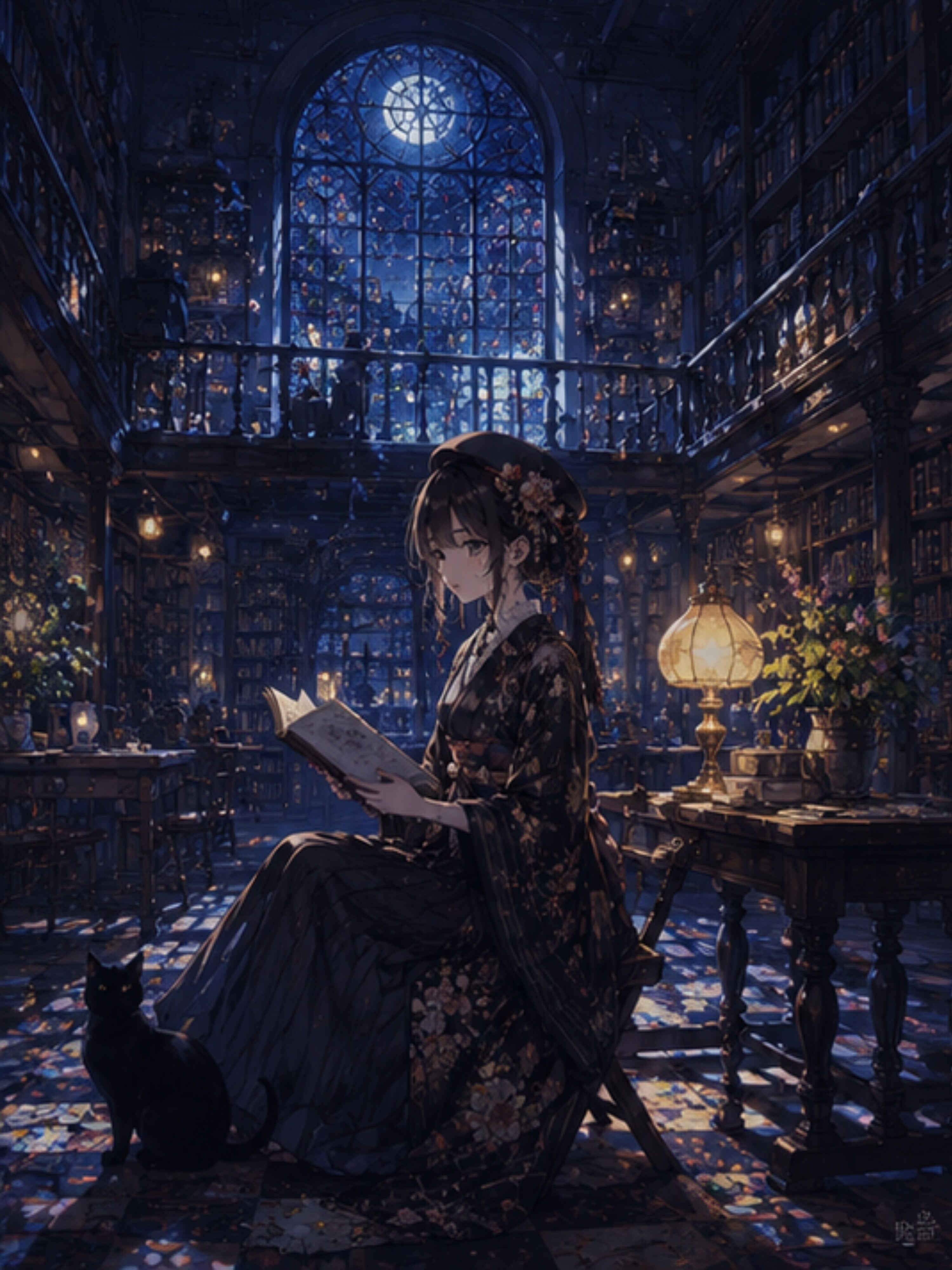 月明かりの圖書館