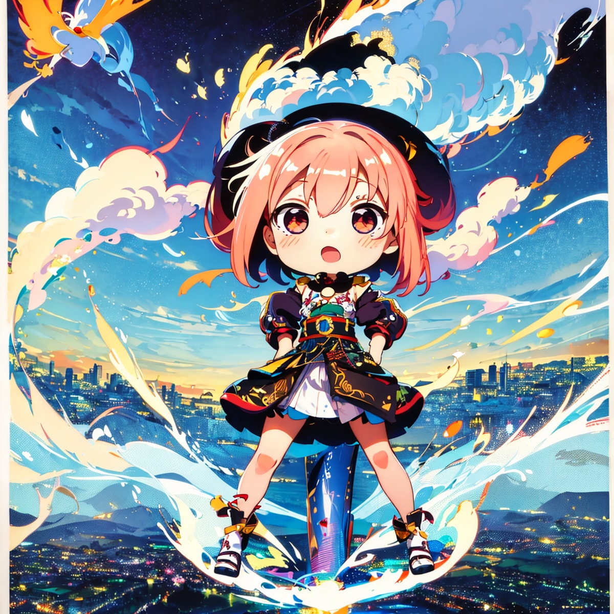 空戦中の女の子