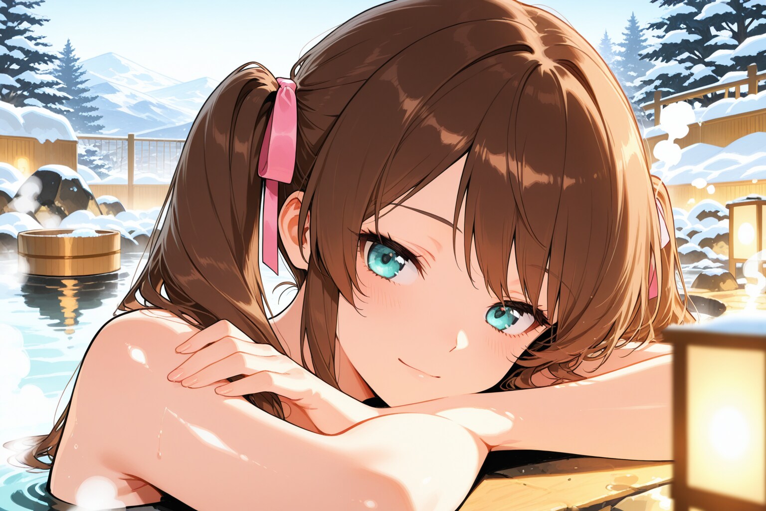温泉に入るはるかちゃん