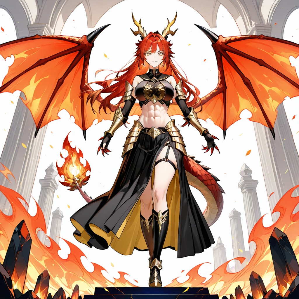 👑 火龍の後継者：イグニシア・ヒエン・ドラコニア王女 | の人気AIイラスト・グラビア