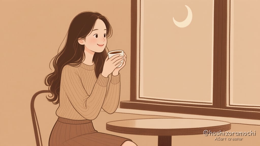 静かなカフェに宿る細線の温度