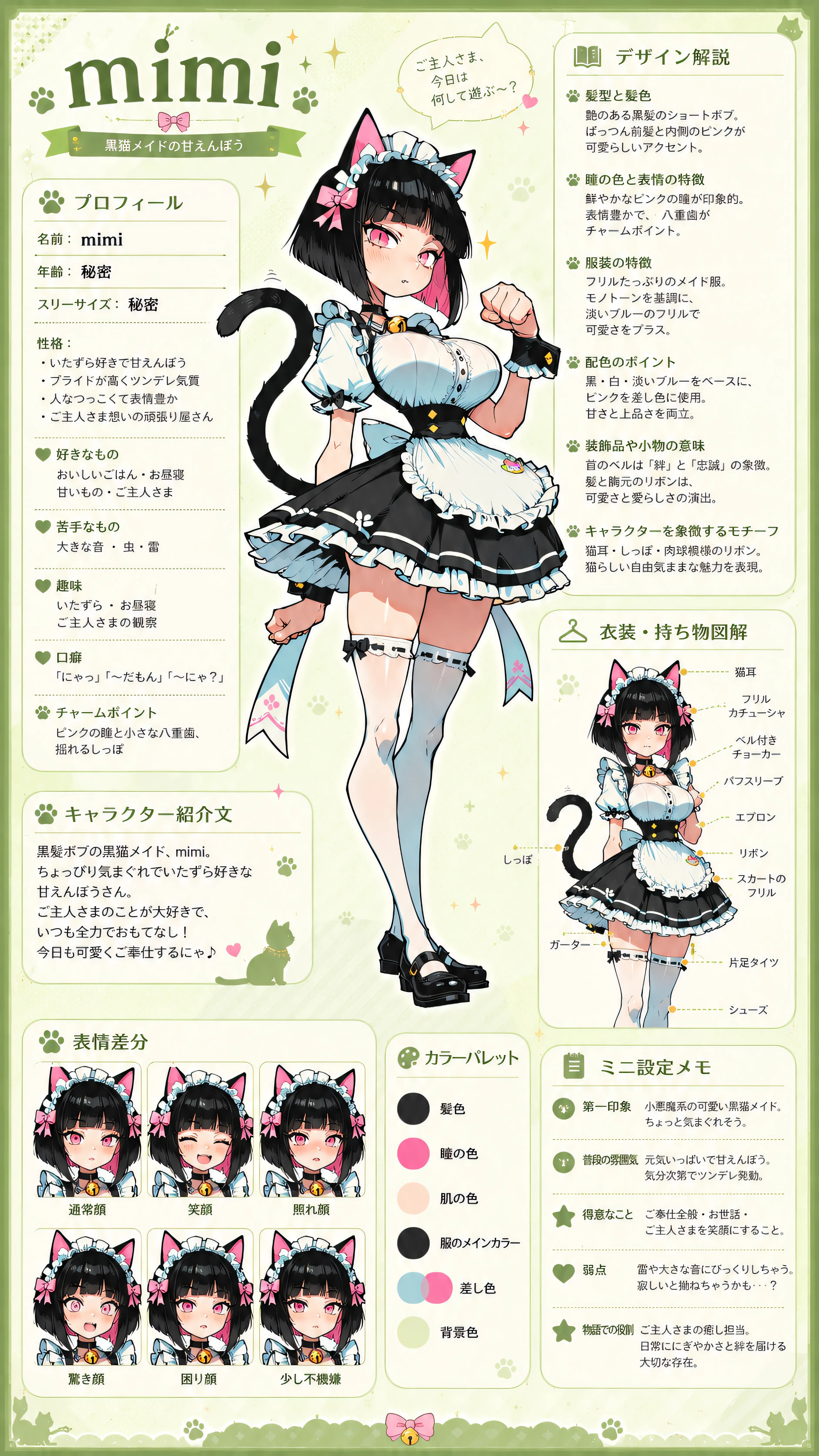 mimi Character Archive: Black Cat Maid Edition