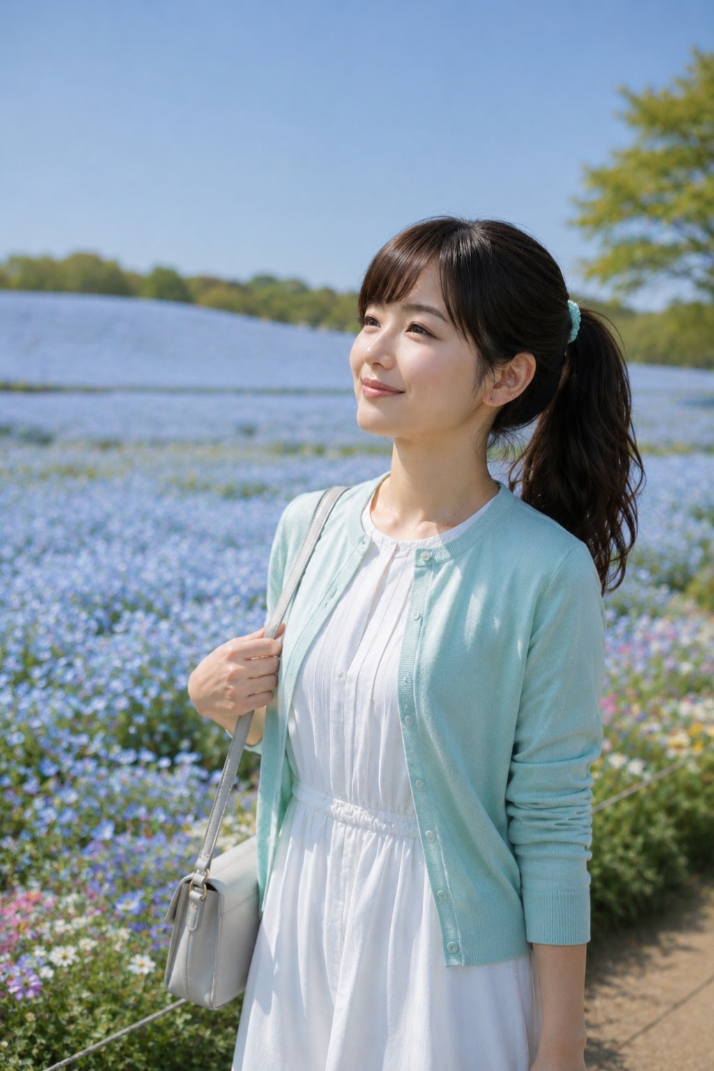 爽やかな風と青い絨毯に包まれて