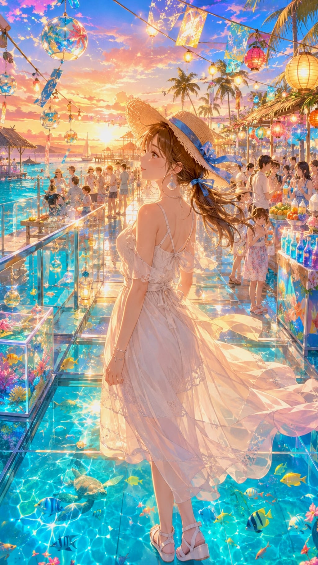 海上に浮かぶ「ガラスの夏祭り」
