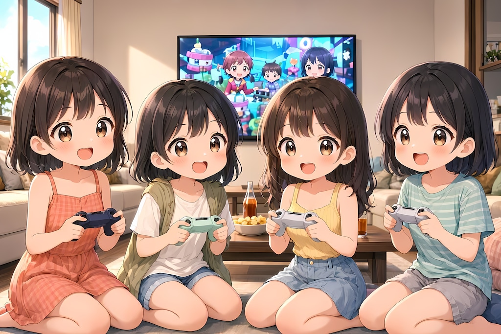 今日の夏休み（友達と一緒にTVゲーム１）