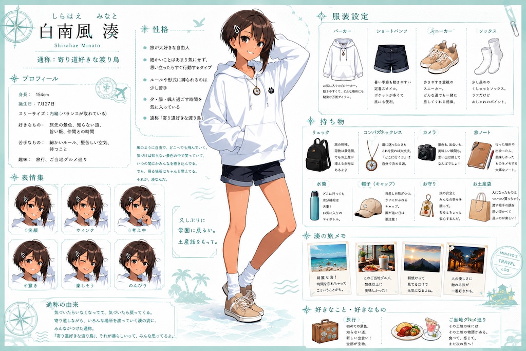 白南風湊　キャラクターシート
