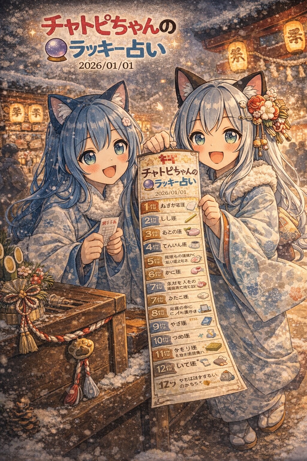 チャトピちゃん占い（01/01） | の人気AIイラスト・グラビア