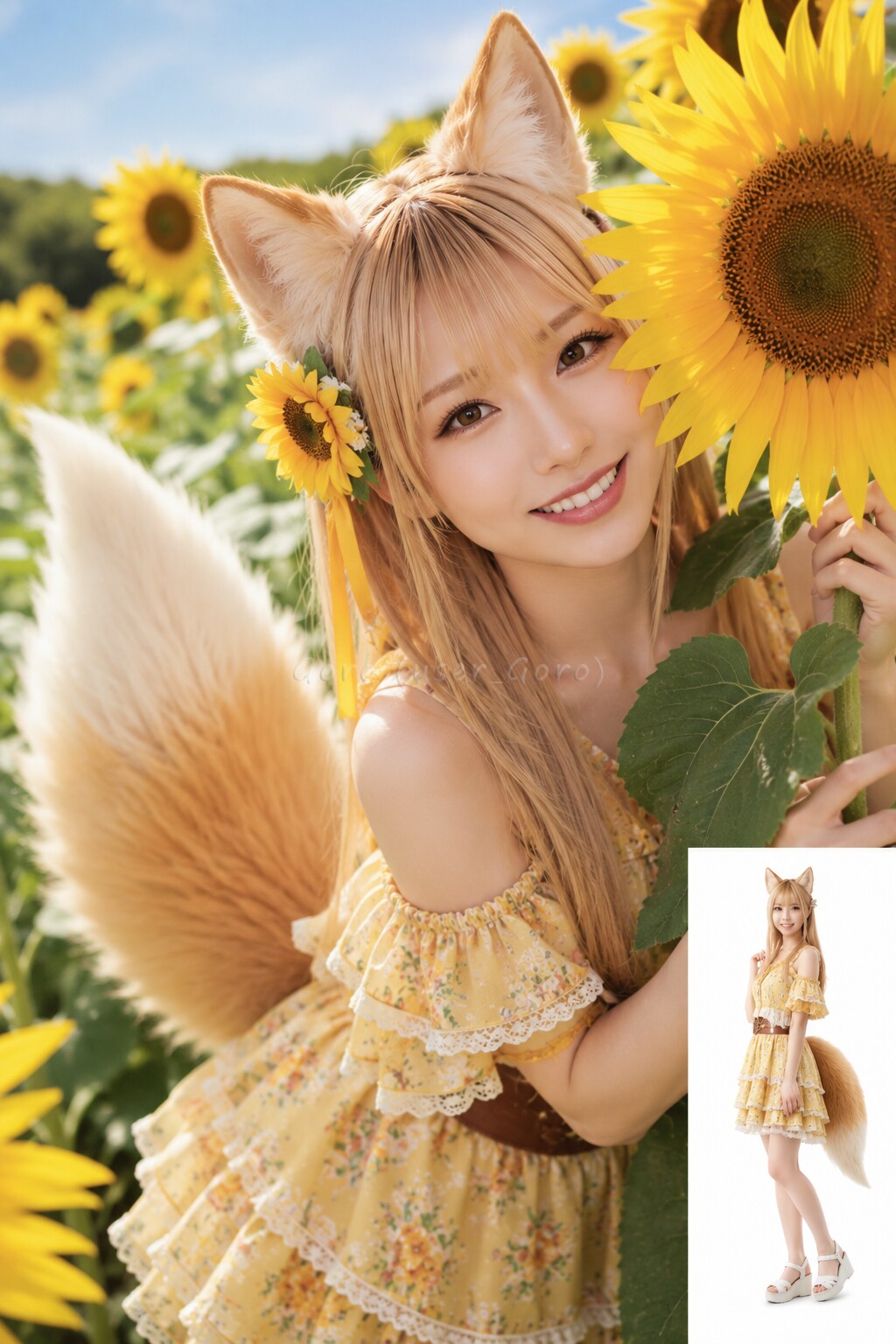 りょう狐さんの夏4連投、ひまわり畑