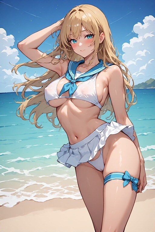 セーラー水着モデルさん