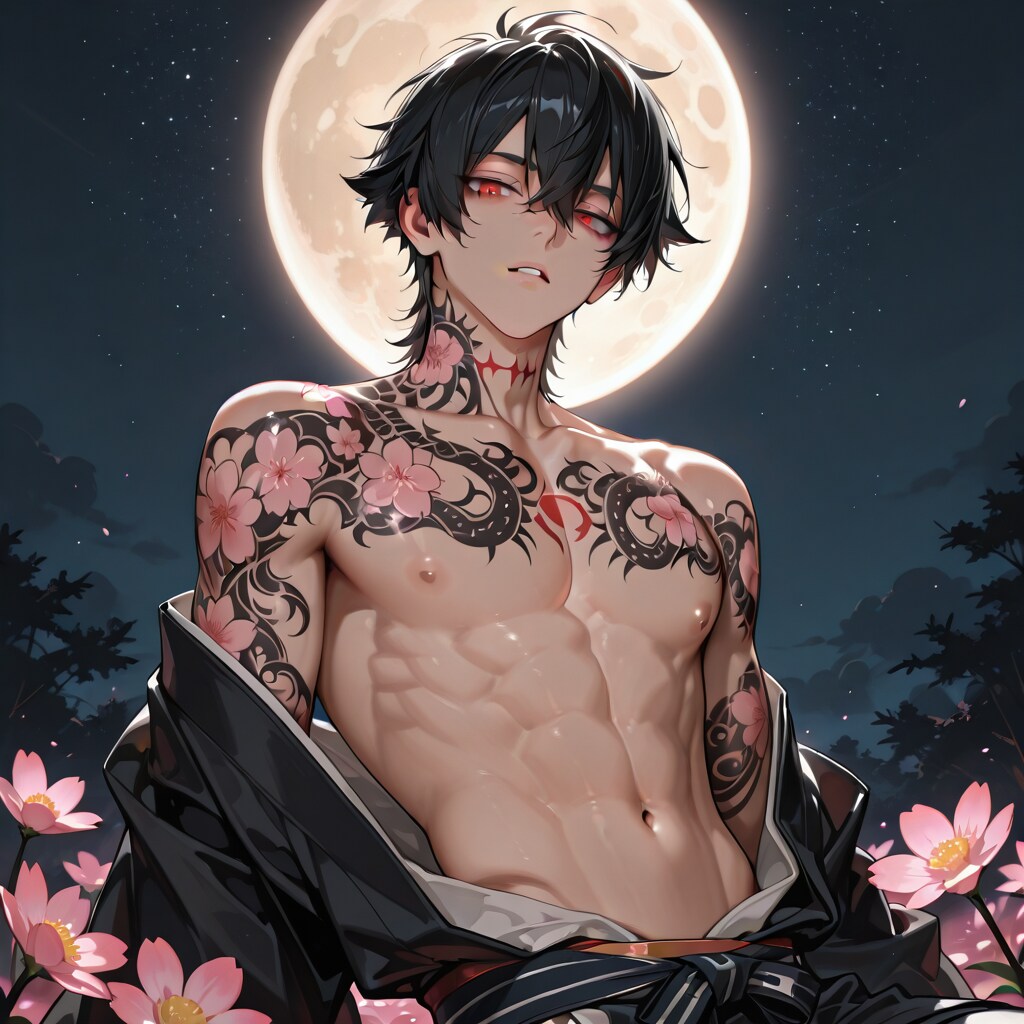 月夜に花見を