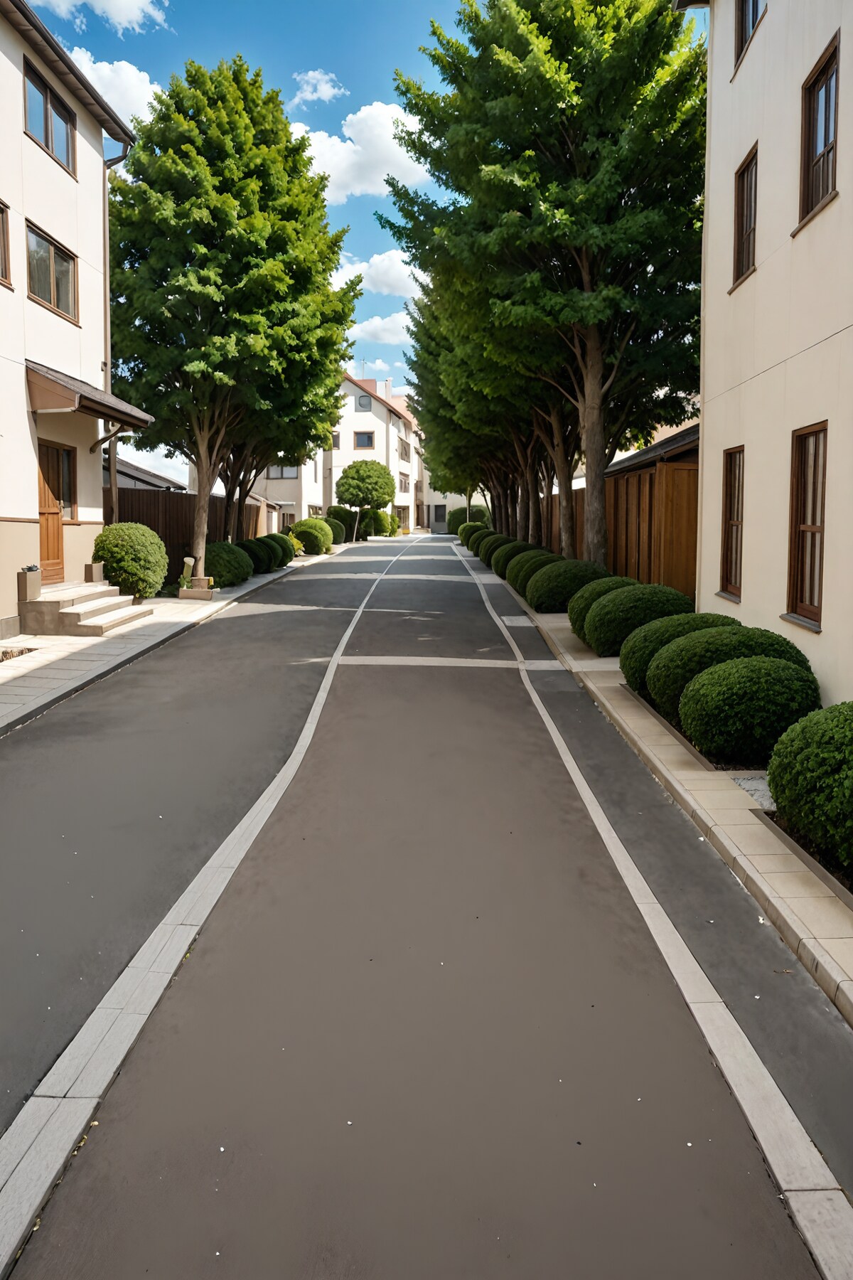普通の住宅街の道 | の人気AIイラスト・グラビア