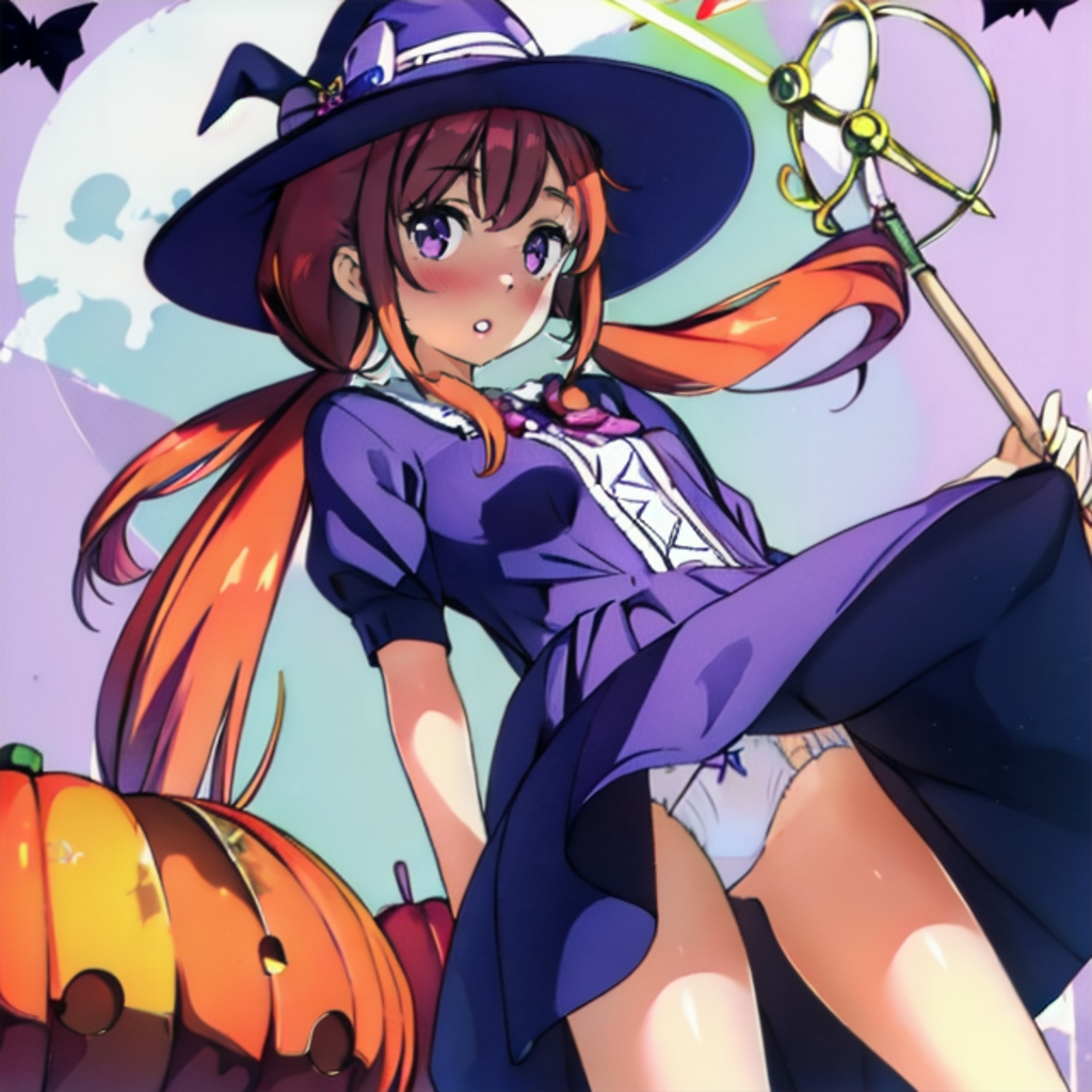 ハロインの魔女っ娘　本人は大人ぶるも履くのは女児下着