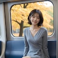 秋の電車の女性いろいろ 2枚目