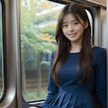 秋の電車の女性いろいろ 4枚目