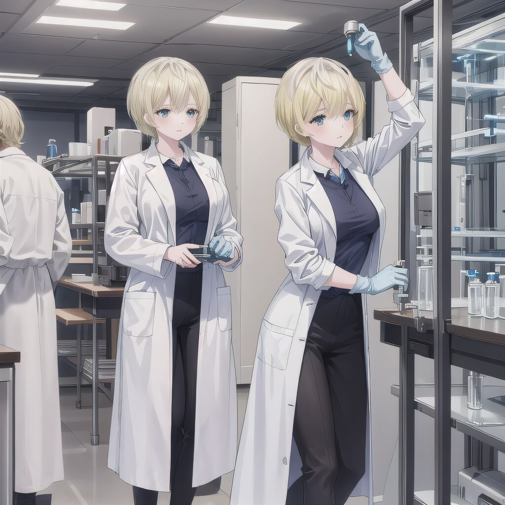 金髪ボブで白衣の少女たち