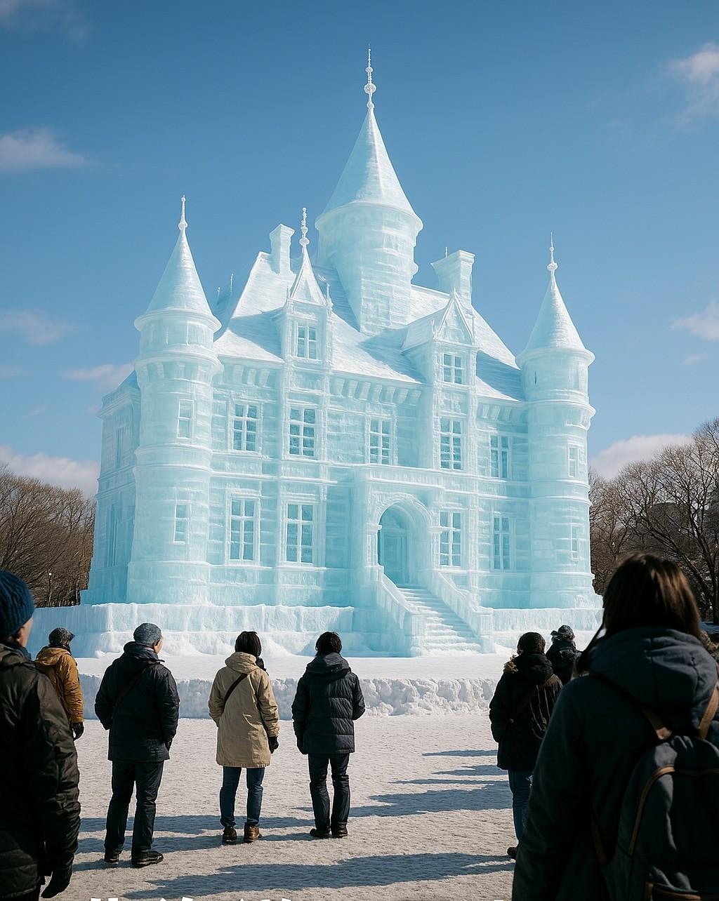 氷の古城と雪の幻想