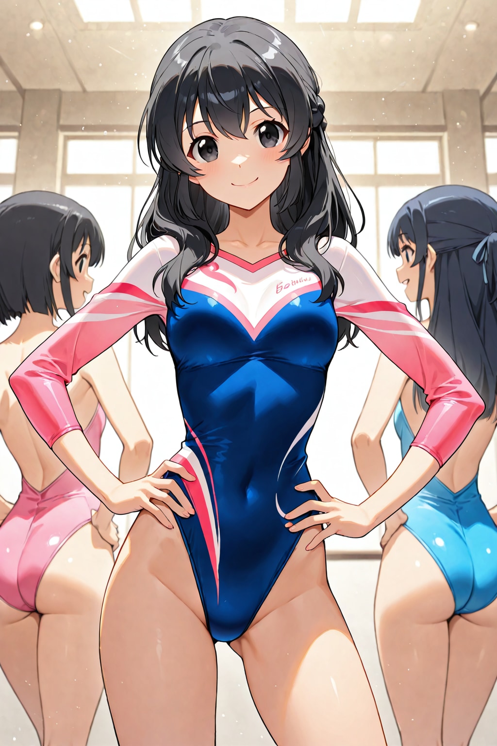 新体操の練習に来た女の子。