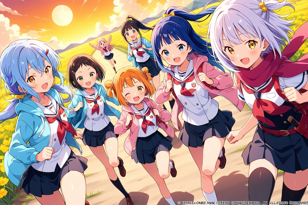 女子小が何故かお化けに追いかけられる図