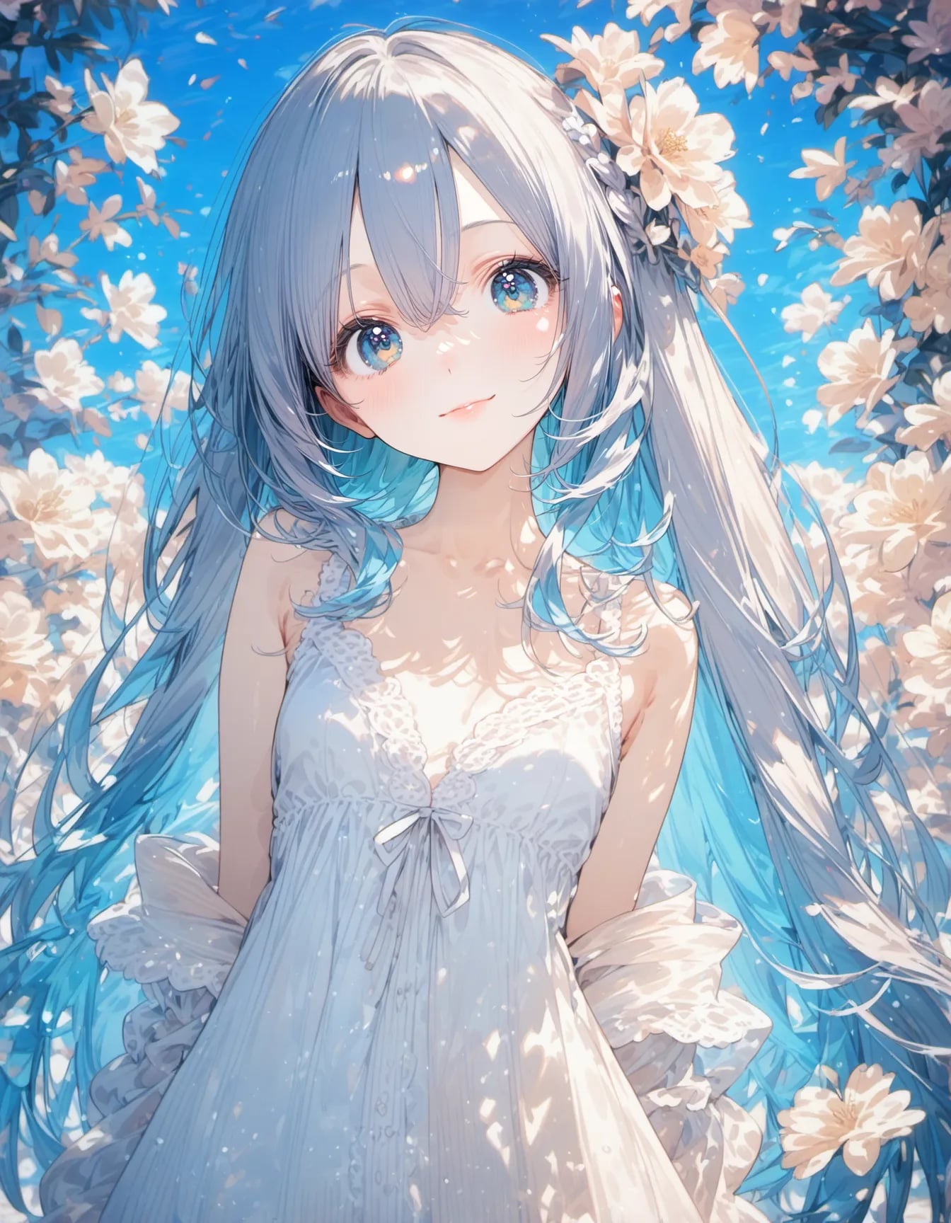 Azure Angel in Bloom | の人気AIイラスト・グラビア