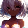 銀髪褐色の水著 4枚目
