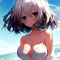 銀髪褐色の水著 3枚目