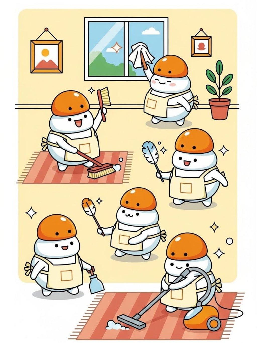 鏡餅の妖精が大掃除をしてくれる