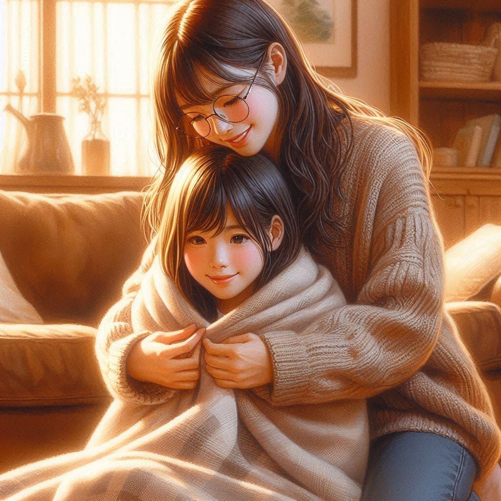 妹に何かをまく