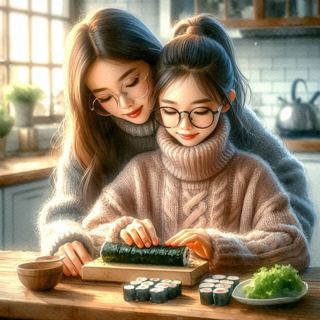 妹に何かをまく