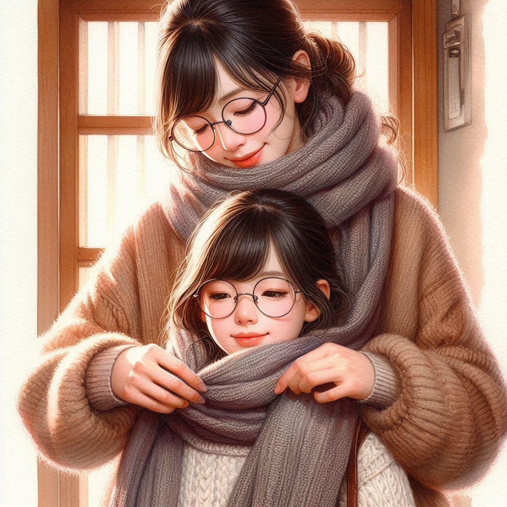 妹に何かをまく