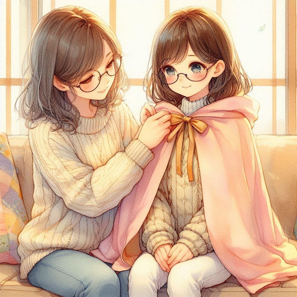 妹に何かをまく