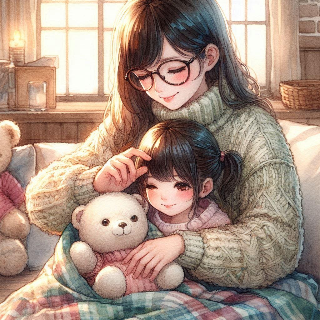 妹に何かをまく