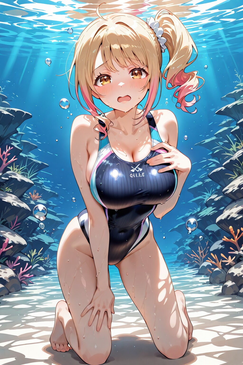 潜水訓練中。