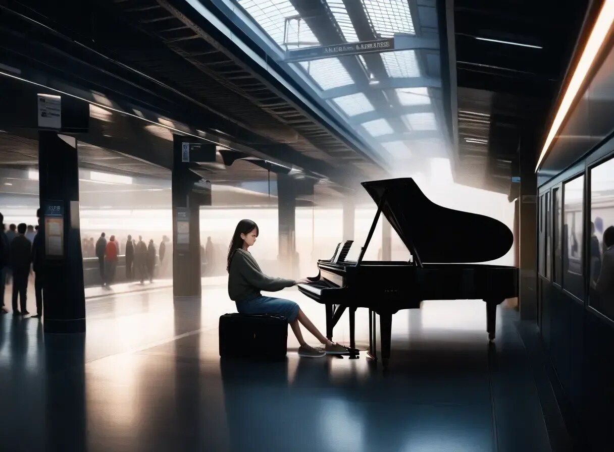 駅ピアノ | の人気AIイラスト・グラビア