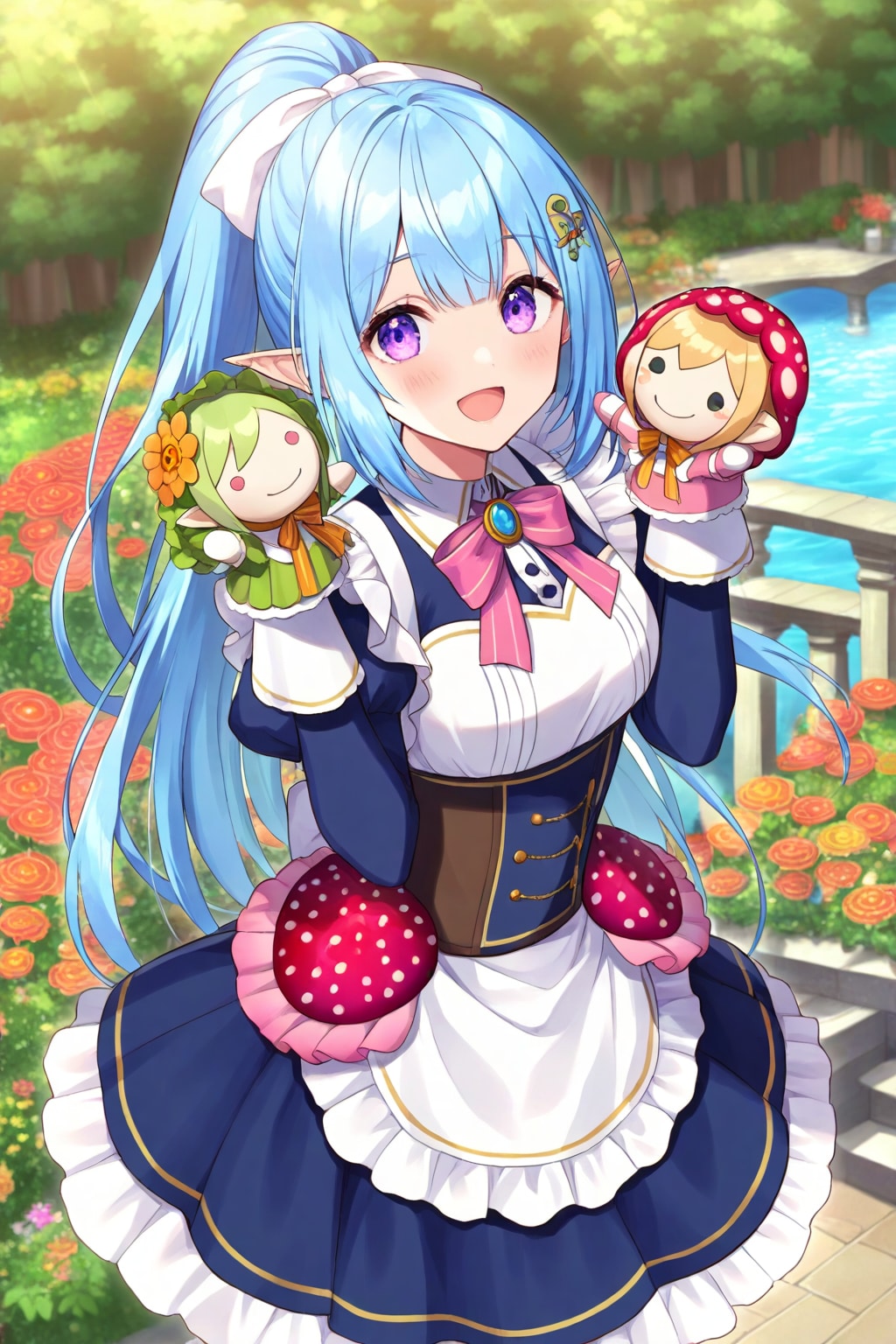 青髪エルフメイドちゃん