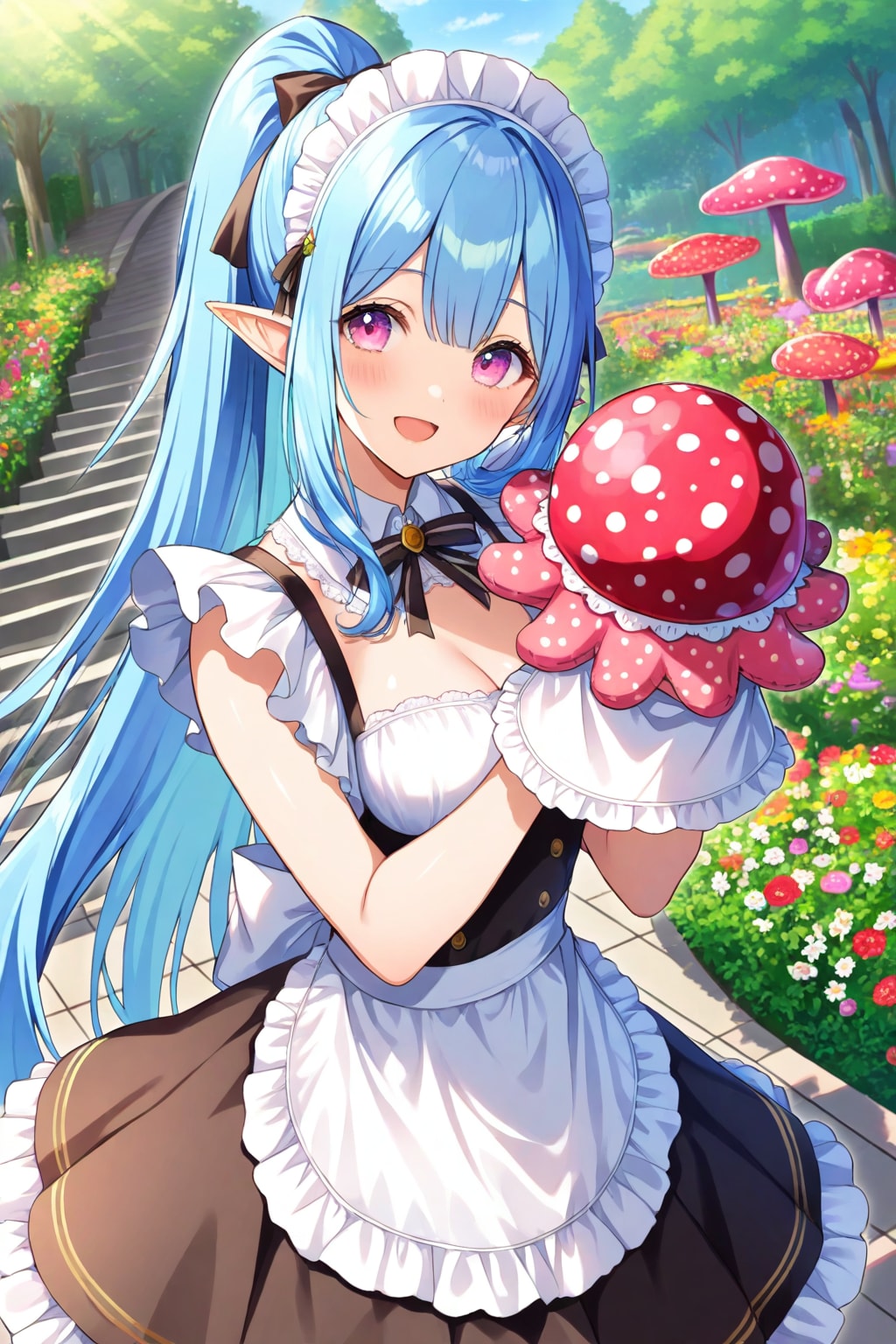 青髪エルフメイドちゃん