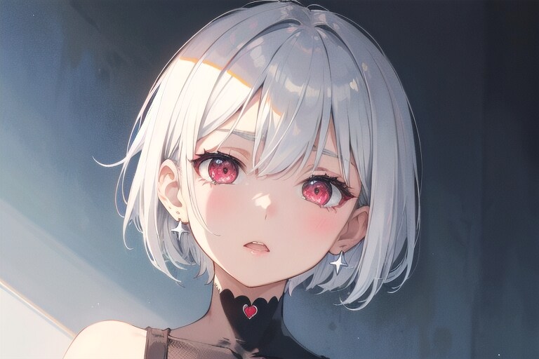 銀髪ボブ