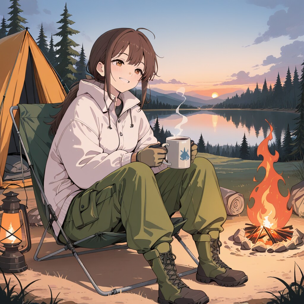 焚き火しながらのコーヒー
