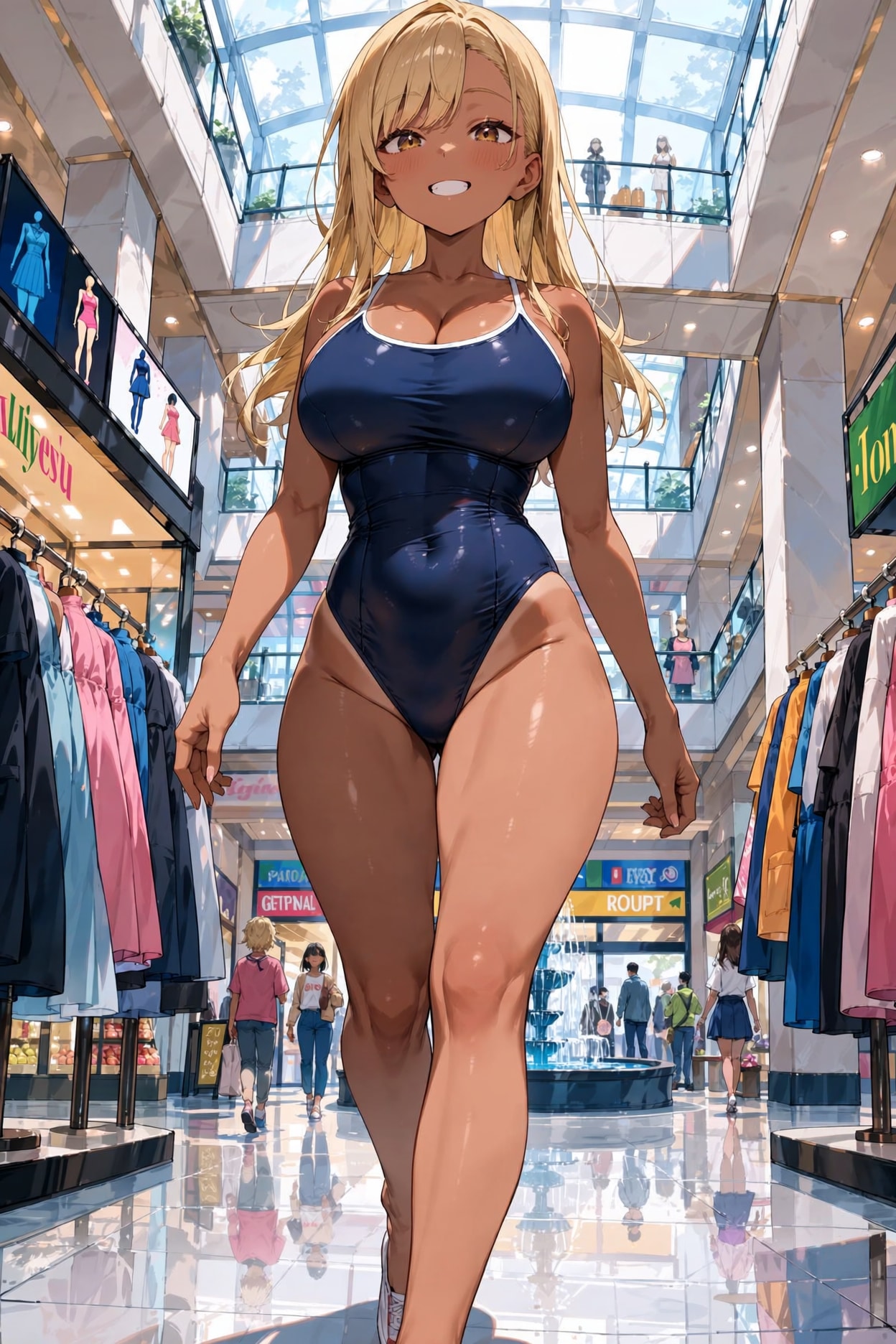 スク水モールの黒ギャル
