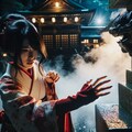 神社で魔物と戦う少女 5枚目