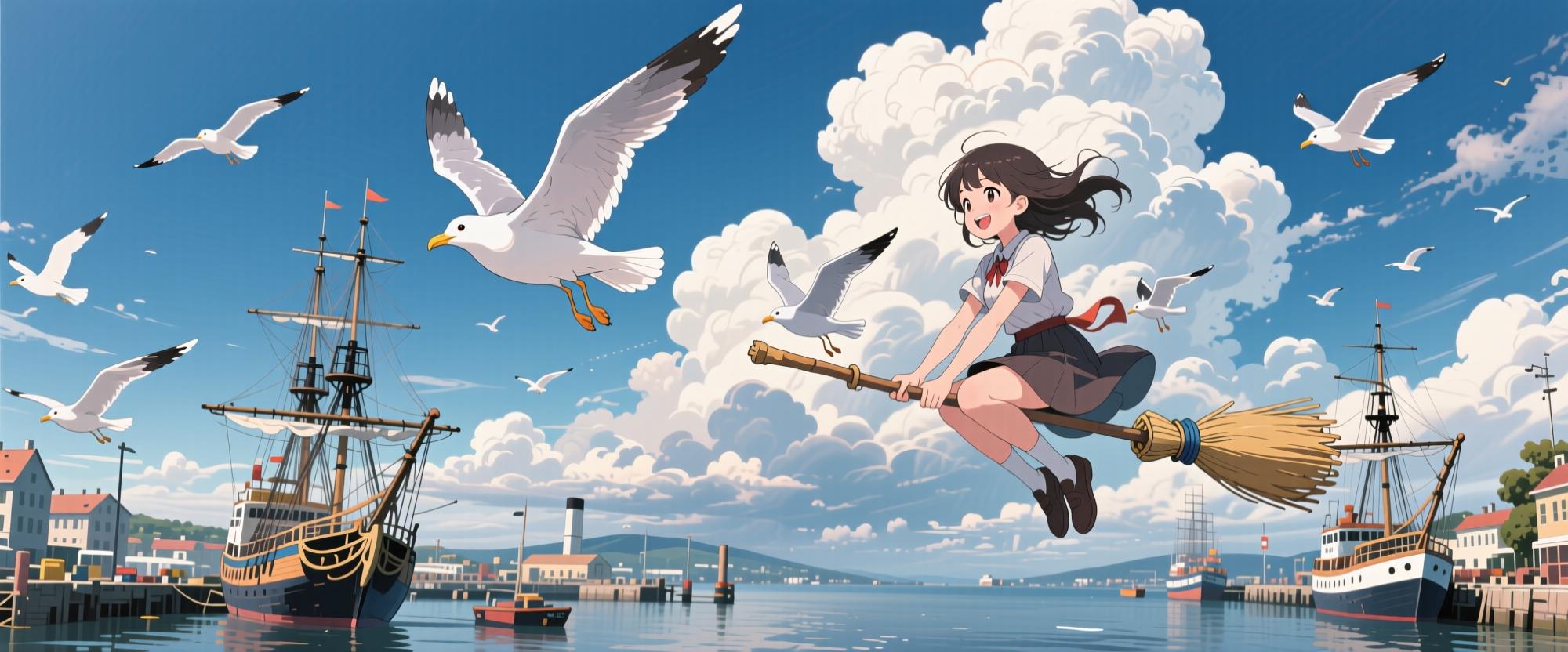 港町の風景（パノラマ | の人気AIイラスト・グラビア