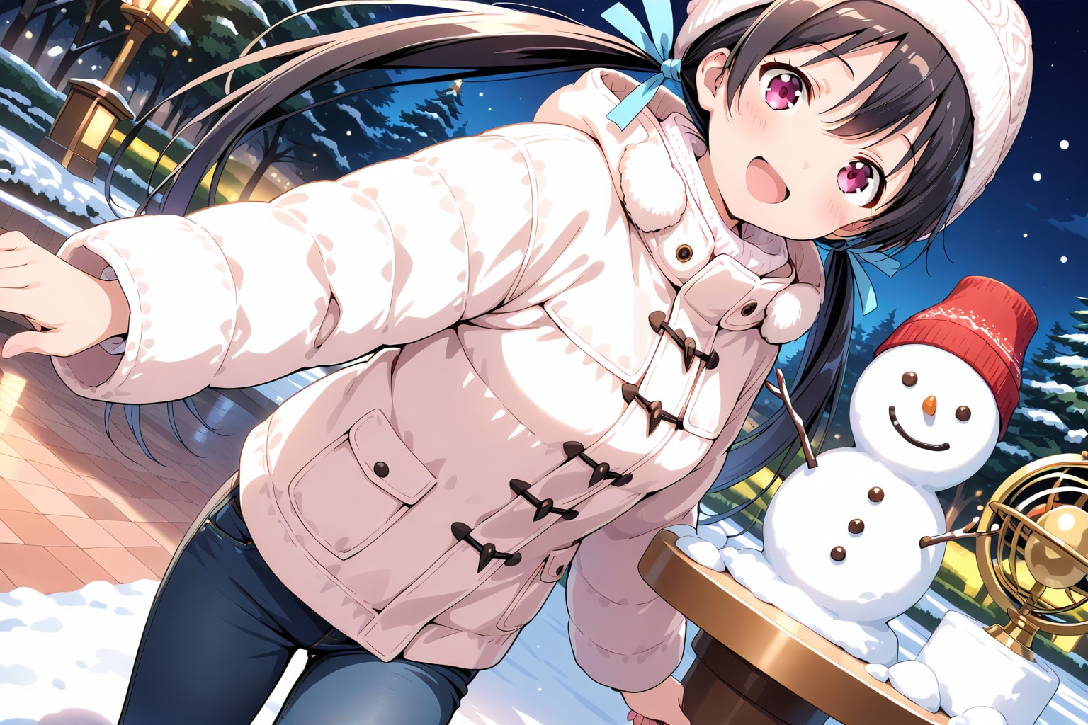 「見て見て！雪だるま作ったの！」 | の人気AIイラスト・グラビア