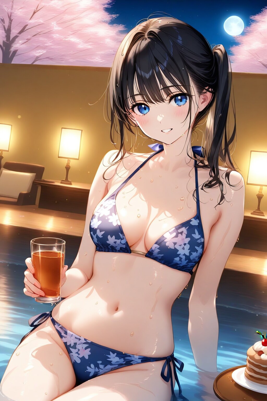 夜桜と葵さん