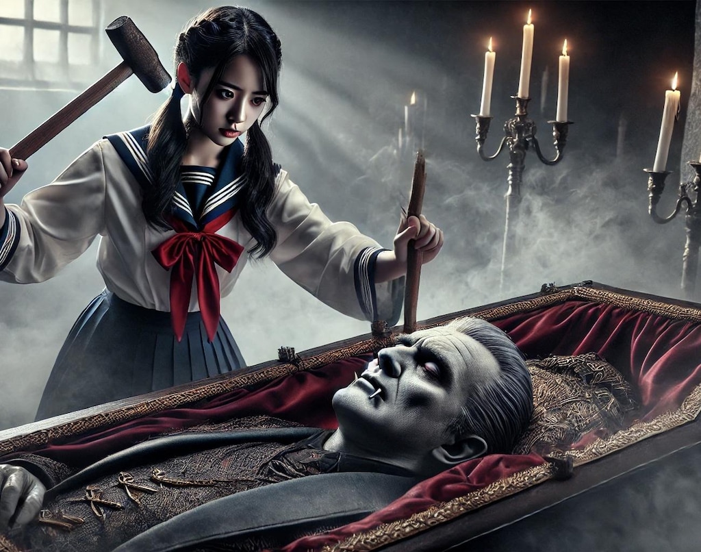 吸血鬼退治に来たJK(上着イン)