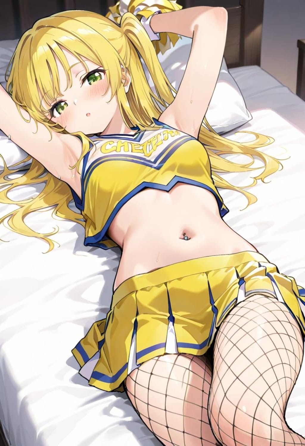 ベットで応援するチアガール