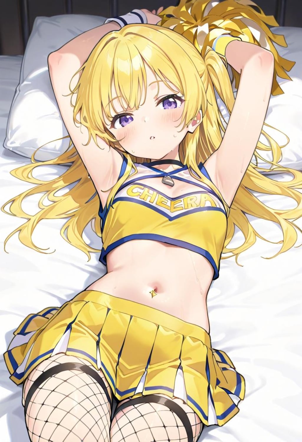 ベットで応援するチアガール