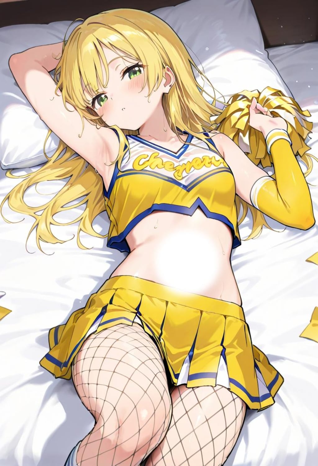 ベットで応援するチアガール