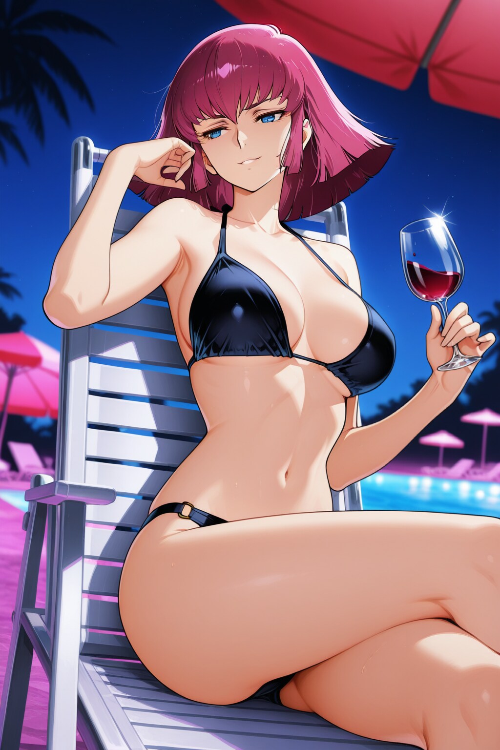 ハマーン様の優雅な休日👙🍷🌃❤️
