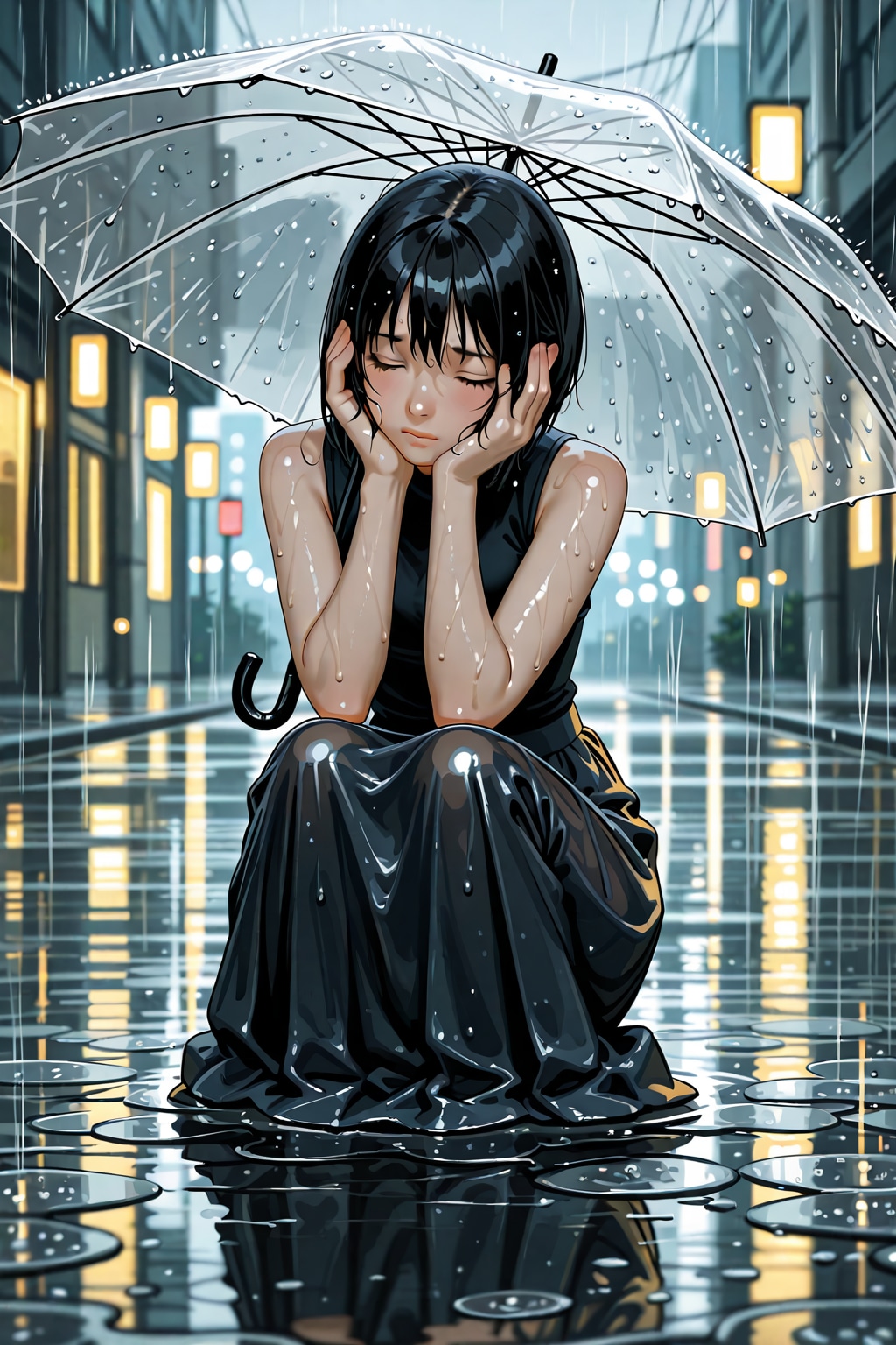 雨中の苦悩！