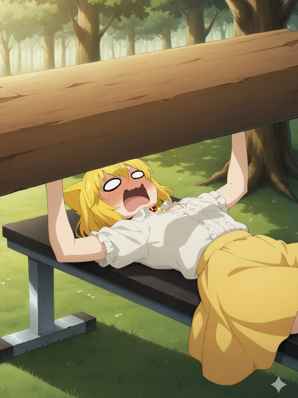 公園で遊び疲れてちょっと一息つくため木陰のベンチに腰を下ろそうとしたらそこにあったのは筋トレする時に使うベンチだったのでとりあえずそのまま流れに任せてワークアウトを開始す…